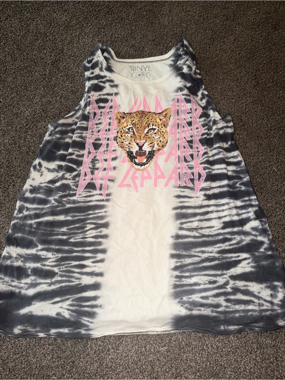 torrid Tie-Dye Tank Top with Leopard Graphic - Black, White & Pink